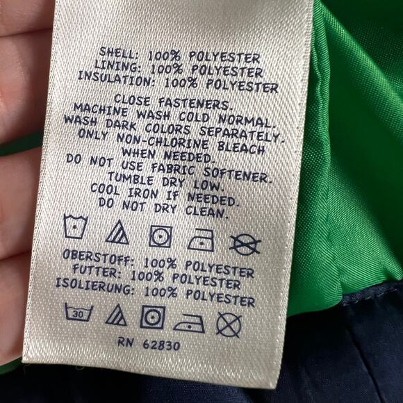 Lands’ End Kids Navy Blue Boy Puffer Sleeveless Vest Size 6 - Picture 10 of 11